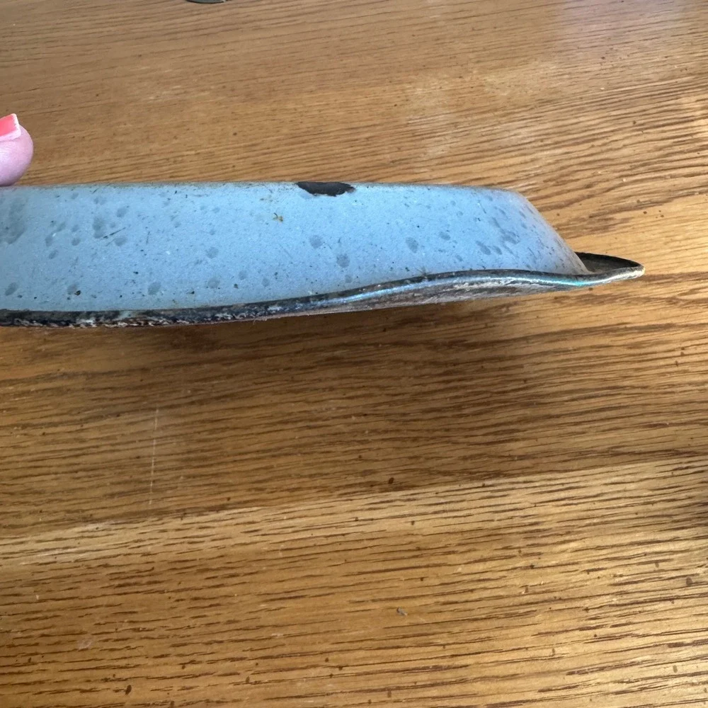 Vintage Gray Graniteware Pie Pan 9‎ Inch Enamelware Rustic Farmhouse Primitive